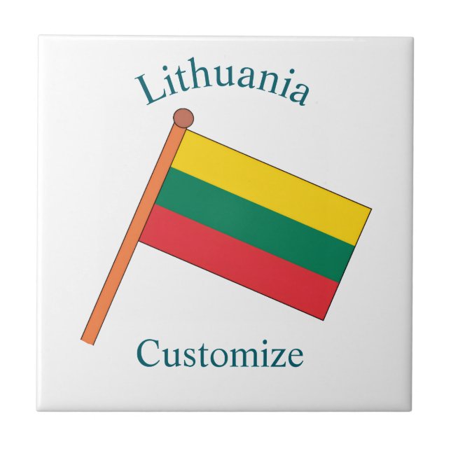 Azulejo De Cerâmica Bandeira da Lituânia Thunder_Cove (Frente)