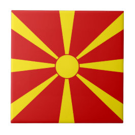 Azulejo De Cerâmica Bandeira da Macedônia do Norte