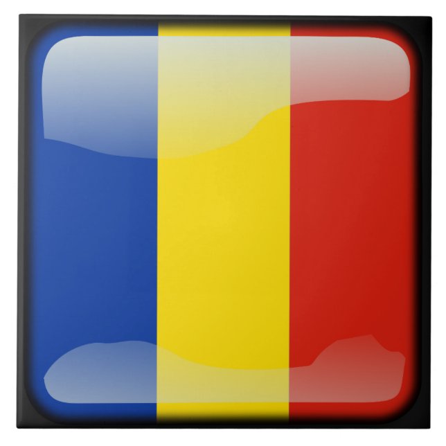 Azulejo De Cerâmica Bandeira da Moldávia (Frente)