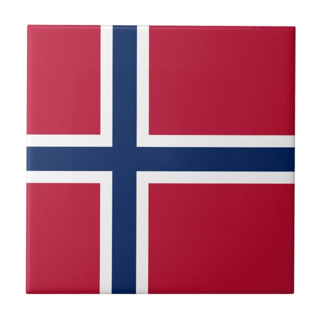 Azulejo De Cerâmica Bandeira da Noruega (Frente)