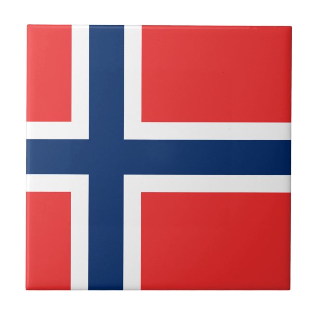 Azulejo De Cerâmica Bandeira da Noruega (Frente)
