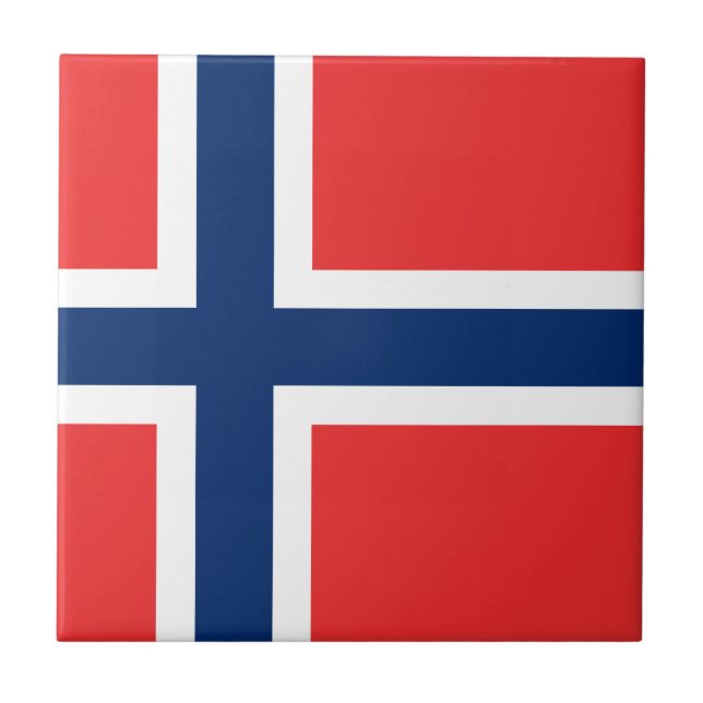 Azulejo De Cerâmica Bandeira da Noruega (Frente)