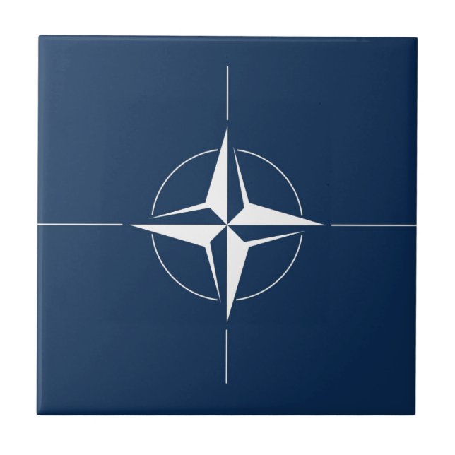 Azulejo De Cerâmica Bandeira da OTAN (Frente)