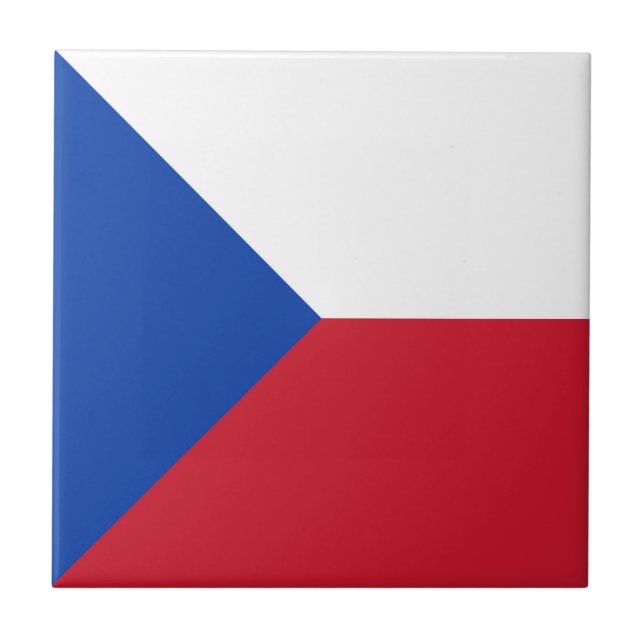 Azulejo De Cerâmica Bandeira da República Checa (Frente)