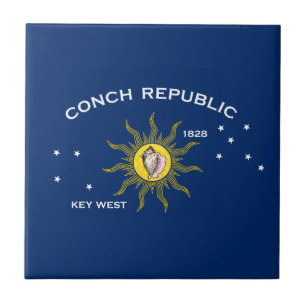 Azulejo De Cerâmica Bandeira da República Conch Key West Flórida