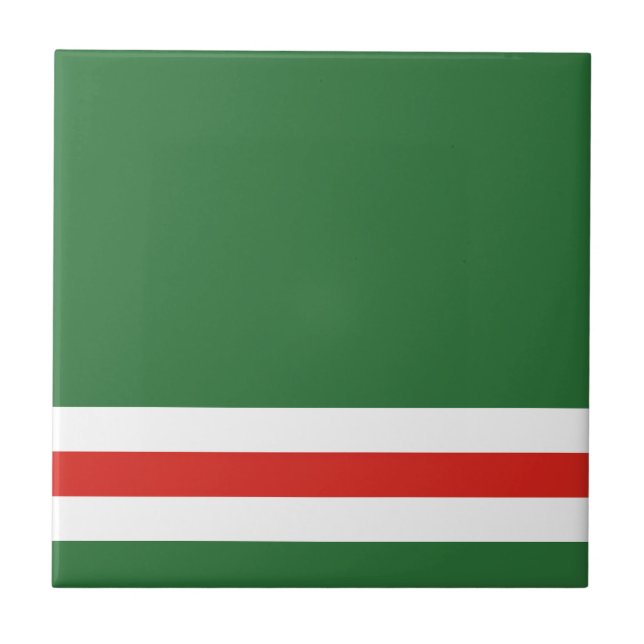 Azulejo De Cerâmica Bandeira da República da Chechênia (Frente)