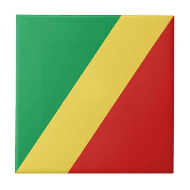 Azulejo De Cerâmica Bandeira da República do Congo (Frente)