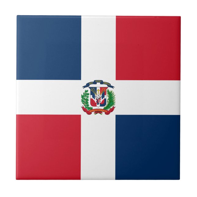 Azulejo De Cerâmica Bandeira da República Dominicana (Frente)