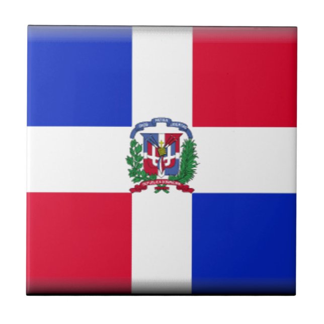Azulejo De Cerâmica Bandeira da República Dominicana (Frente)