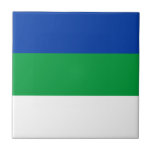 Azulejo De Cerâmica Bandeira da República Komi<br><div class="desc">Bandeira patriótica da República Komi</div>