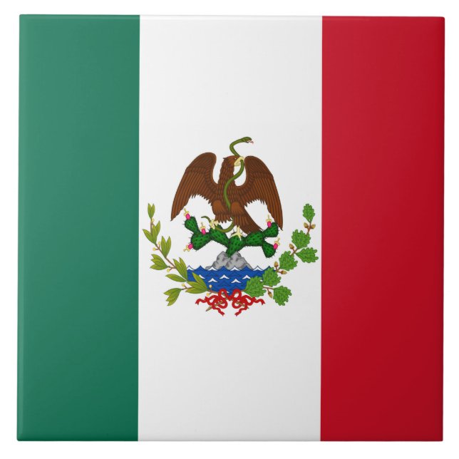 Azulejo De Cerâmica Bandeira da República Mexicana: 1824-1835, Papais  (Frente)