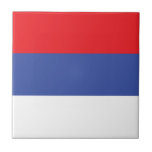 Azulejo De Cerâmica Bandeira da República Sérvia<br><div class="desc">Bandeira patriótica da República Sérvia</div>