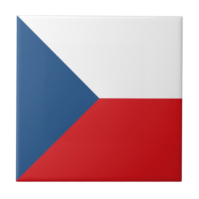 Azulejo De Cerâmica Bandeira da República Tcheca (Frente)