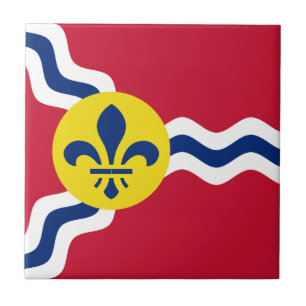 Azulejo De Cerâmica Bandeira da Rua Louis, Missouri