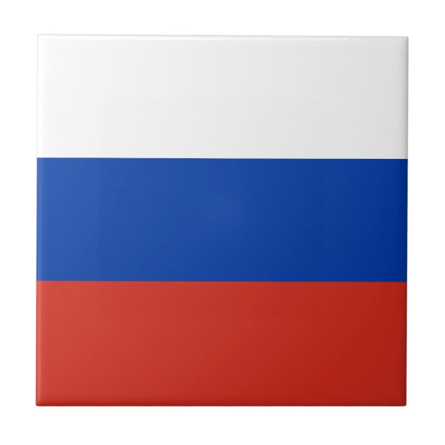 Azulejo De Cerâmica Bandeira da Rússia (Frente)