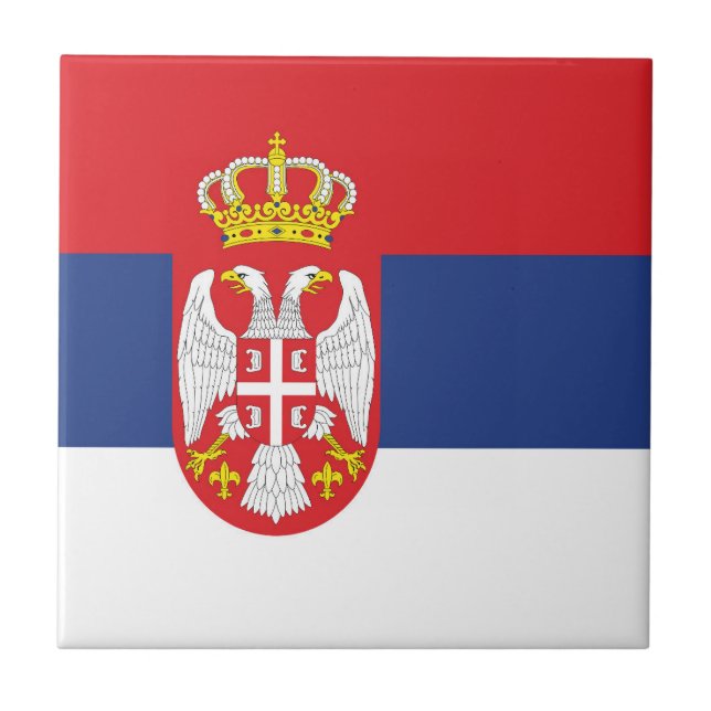 Azulejo De Cerâmica Bandeira da Sérvia (Frente)