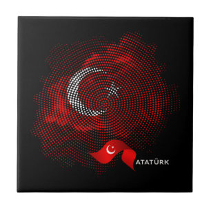 Azulejo De Cerâmica Bandeira da Turquia