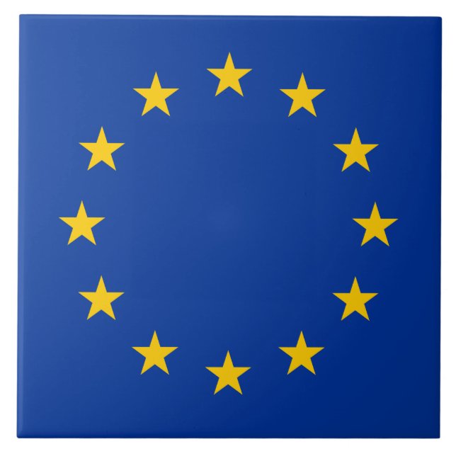Azulejo De Cerâmica Bandeira da União Europeia (UE) (Europa) (Frente)