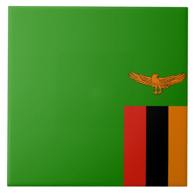 Azulejo De Cerâmica Bandeira da Zâmbia (Frente)