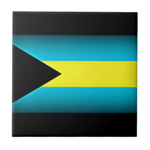 Azulejo De Cerâmica Bandeira das Bahamas com Borda Escura