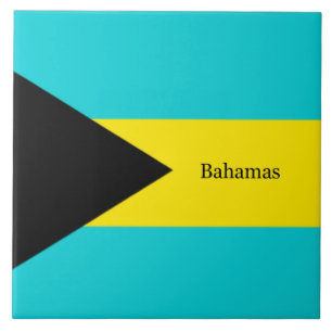Azulejo De Cerâmica bandeira das Bahamas, etiquetada