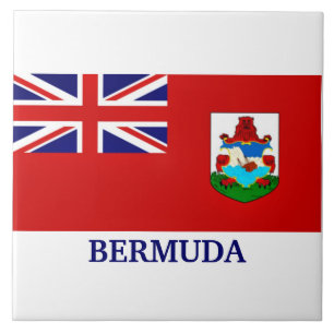 Azulejo De Cerâmica Bandeira das Bermudas, rotulada