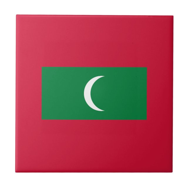 Azulejo De Cerâmica Bandeira das Maldivas (Frente)