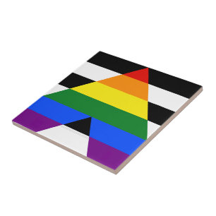 Azulejo De Cerâmica Bandeira de aliado straight da SlipperyJoe's lisa 