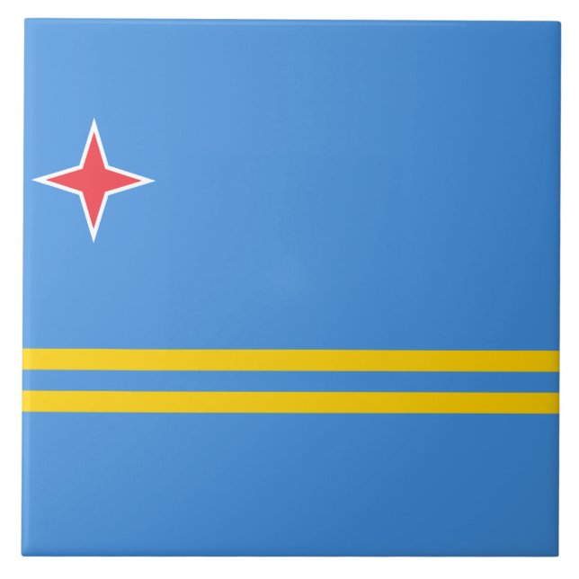 Azulejo De Cerâmica Bandeira de Aruba (Frente)
