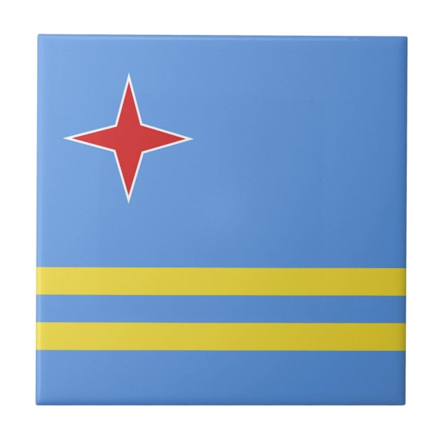 Azulejo De Cerâmica Bandeira de Aruba (Frente)
