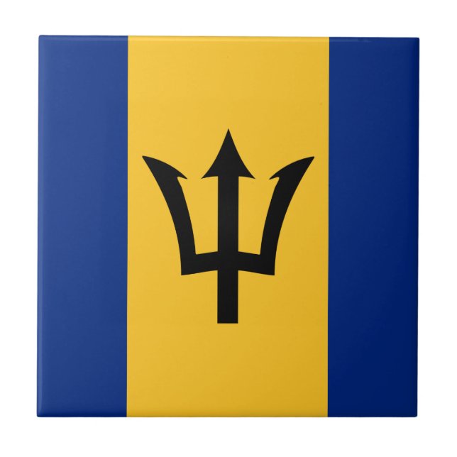Azulejo De Cerâmica Bandeira de Barbados (Frente)
