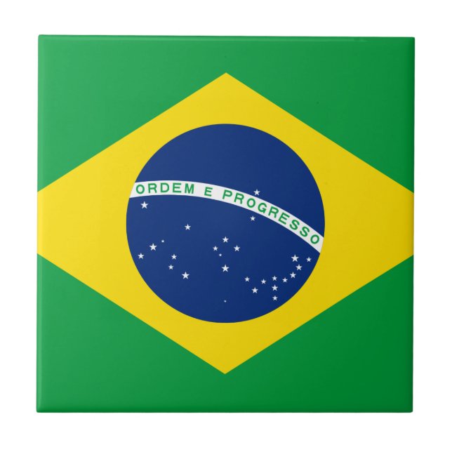 Azulejo De Cerâmica Bandeira de Brasil (Frente)
