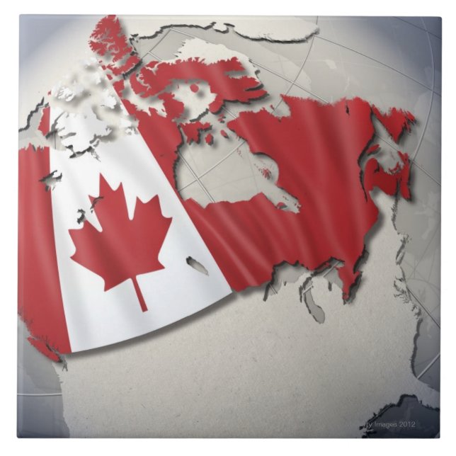 Azulejo De Cerâmica Bandeira de Canadá (Frente)