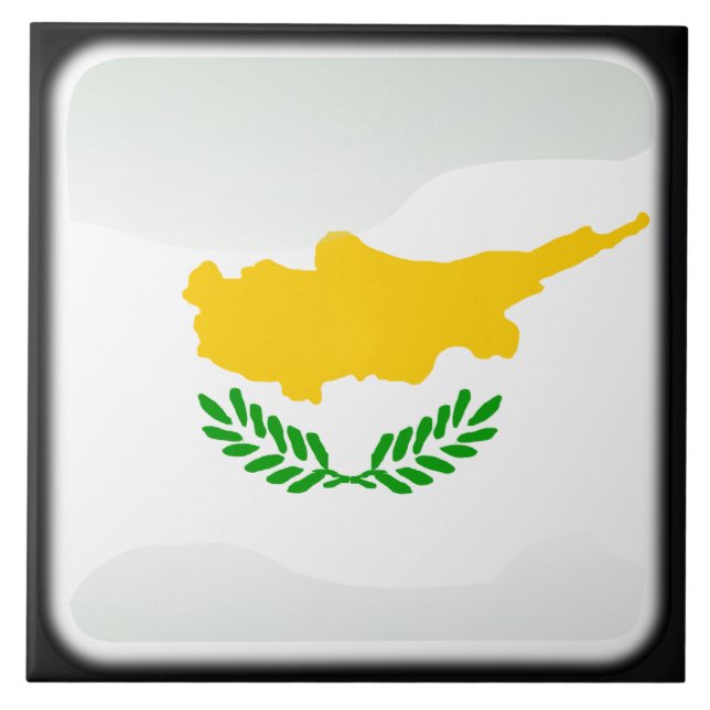 Azulejo De Cerâmica Bandeira de Chipre (Frente)