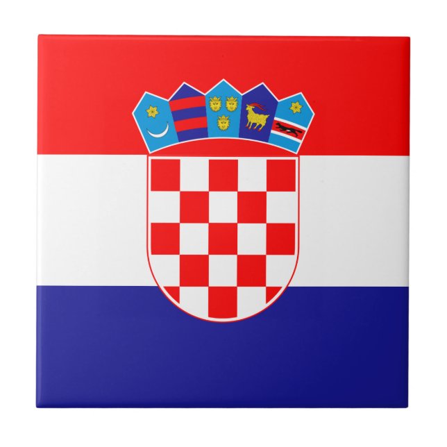 Azulejo De Cerâmica Bandeira de Croatia (Frente)