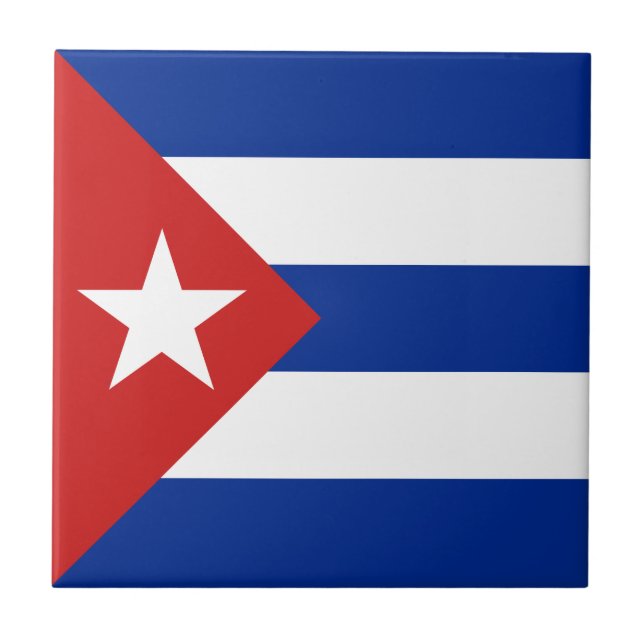 Azulejo De Cerâmica Bandeira de Cuba (Frente)