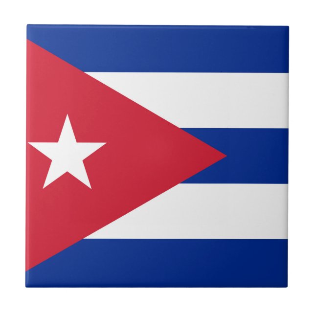 Azulejo De Cerâmica Bandeira de Cuba (Frente)
