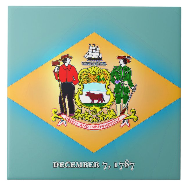 Azulejo De Cerâmica Bandeira de Delaware (Frente)