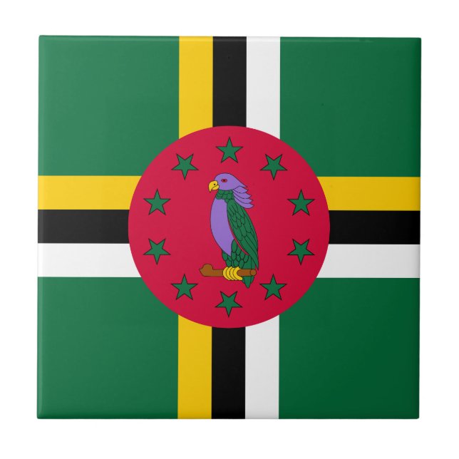 Azulejo De Cerâmica Bandeira de Dominica (Frente)