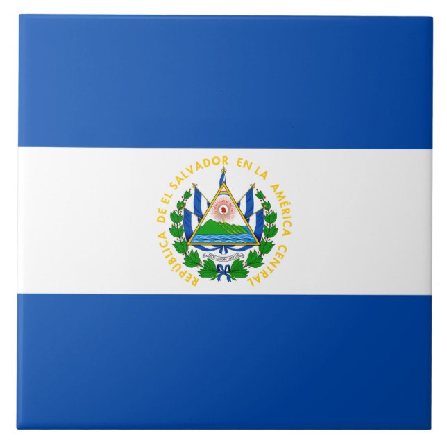 Azulejo De Cerâmica Bandeira de El Salvador (Frente)