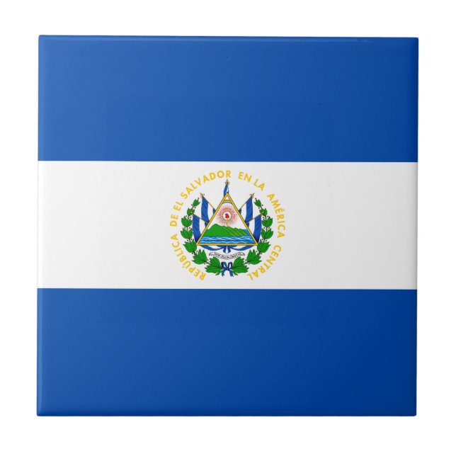 Azulejo De Cerâmica Bandeira de El Salvador (Frente)