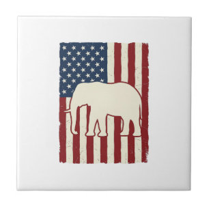 Azulejo De Cerâmica Bandeira de Elefante Patriótico Design Vetorial Vi