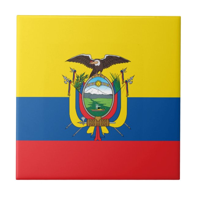 Azulejo De Cerâmica Bandeira de Equador (Frente)