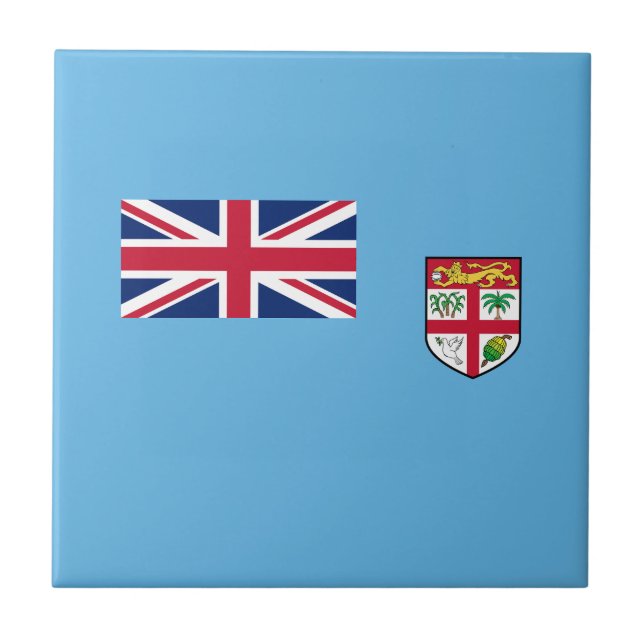Azulejo De Cerâmica Bandeira de Fiji (Frente)