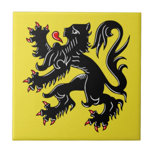 Azulejo De Cerâmica Bandeira de Flanders (Bélgica)