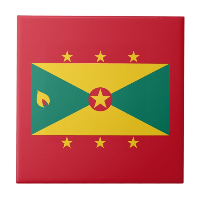Azulejo De Cerâmica Bandeira de Granada (Frente)