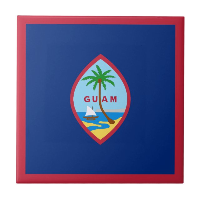 Azulejo De Cerâmica Bandeira de Guam (Frente)