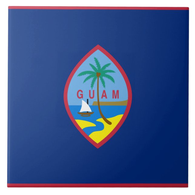 Azulejo De Cerâmica Bandeira de Guam (Frente)