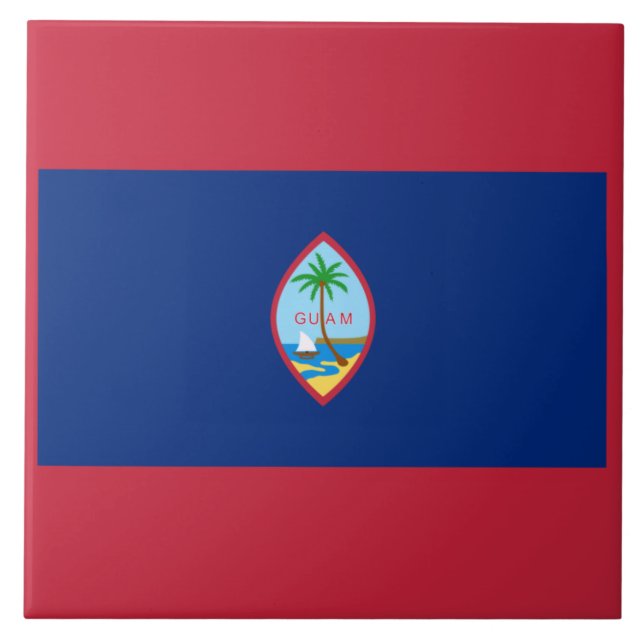 Azulejo De Cerâmica Bandeira de Guam (Frente)