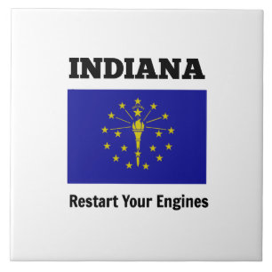 Azulejo De Cerâmica Bandeira de Indiana, Reinicie Seus Motores